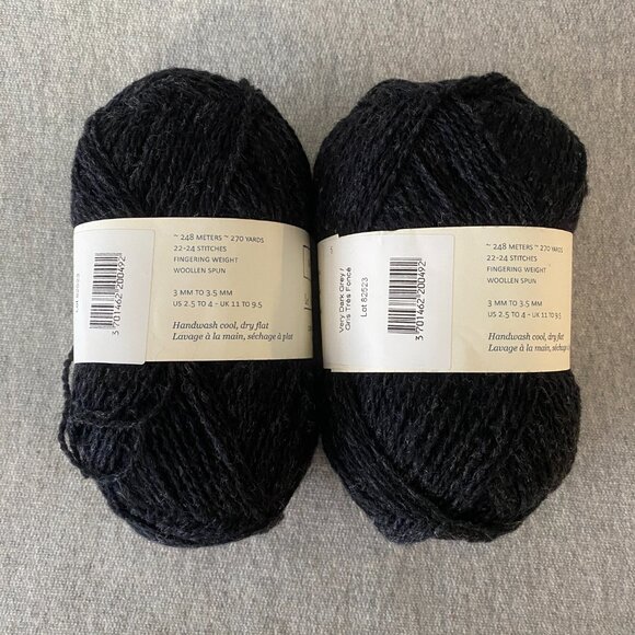 NWT Biches & Buches Le Petit Lambswool Colour Very Dark Grey Lot of 2 - Picture 4 of 6
